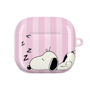 Pastel Stripes Cartoon Beagle AirPods Case 4