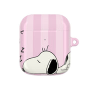 Pastel Stripes Cartoon Beagle AirPods Case 2
