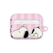 Pastel Stripes Cartoon Beagle AirPods Case 7