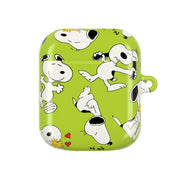 Lime Green Cartoon Beagle Pattern AirPods Case 2