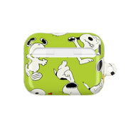 Lime Green Cartoon Beagle Pattern AirPods Case 7