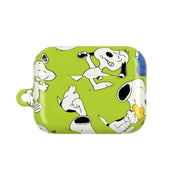 Lime Green Cartoon Beagle Pattern AirPods Case 6