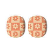Checkered Flowers Orange AirPods Max Case 3