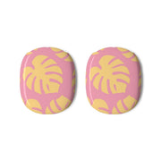 Pink And Yellow Summer Leaves Pattern AirPods Max Case 3
