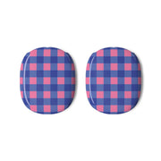 Pink And Blue Checkered Pattern AirPods Max Case 3