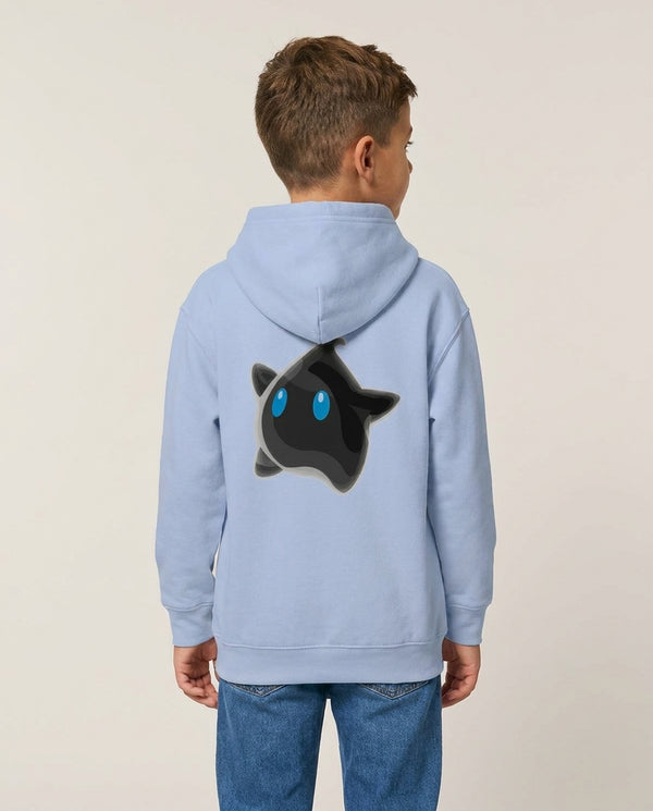Ghost - Mario Kids Hoodie — Blue Back, worn
