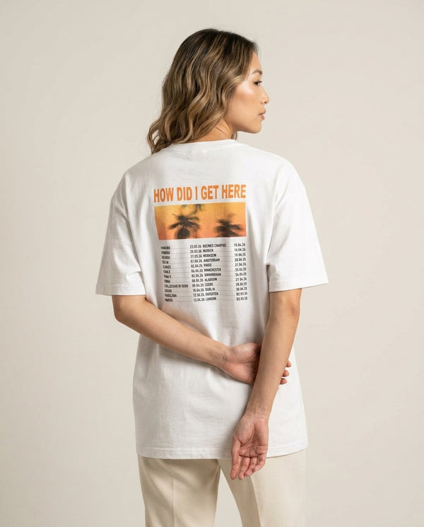 HDIGH Tour 2026 T-Shirt — White Back, worn