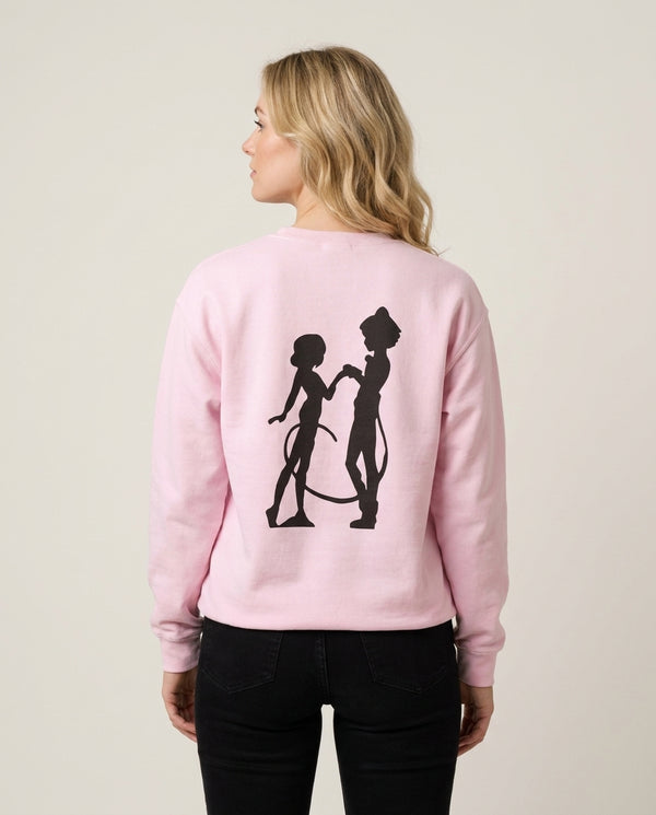 Ladybug And Cat Noir Sweatshirt — Pink Back, worn
