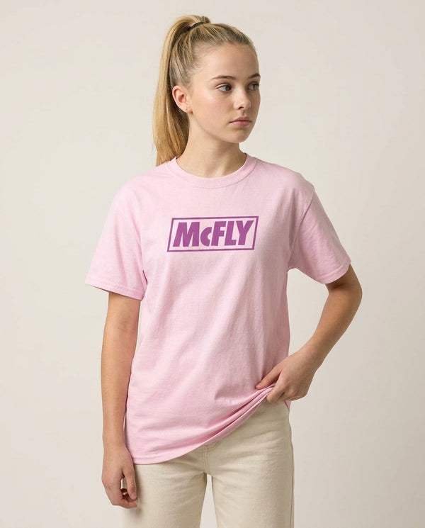 Yellow And Purple - McBand T-Shirt — Pink Front, worn