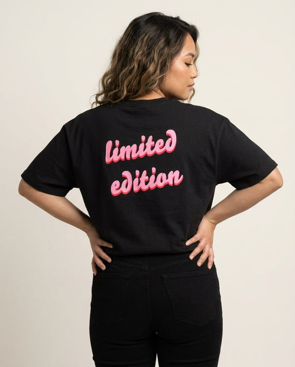 Limited Edition Quote - Sassy Quotes T-Shirt — Black Back, worn