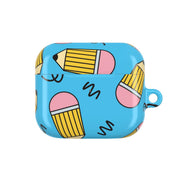 Pencils And Scribbles Pattern AirPods Case 3