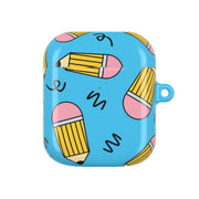 Pencils And Scribbles Pattern AirPods Case 1