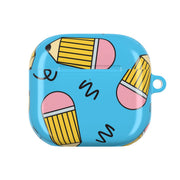 Pencils And Scribbles Pattern AirPods Case 4