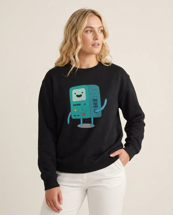 BMO Sweatshirt — Black Front, worn
