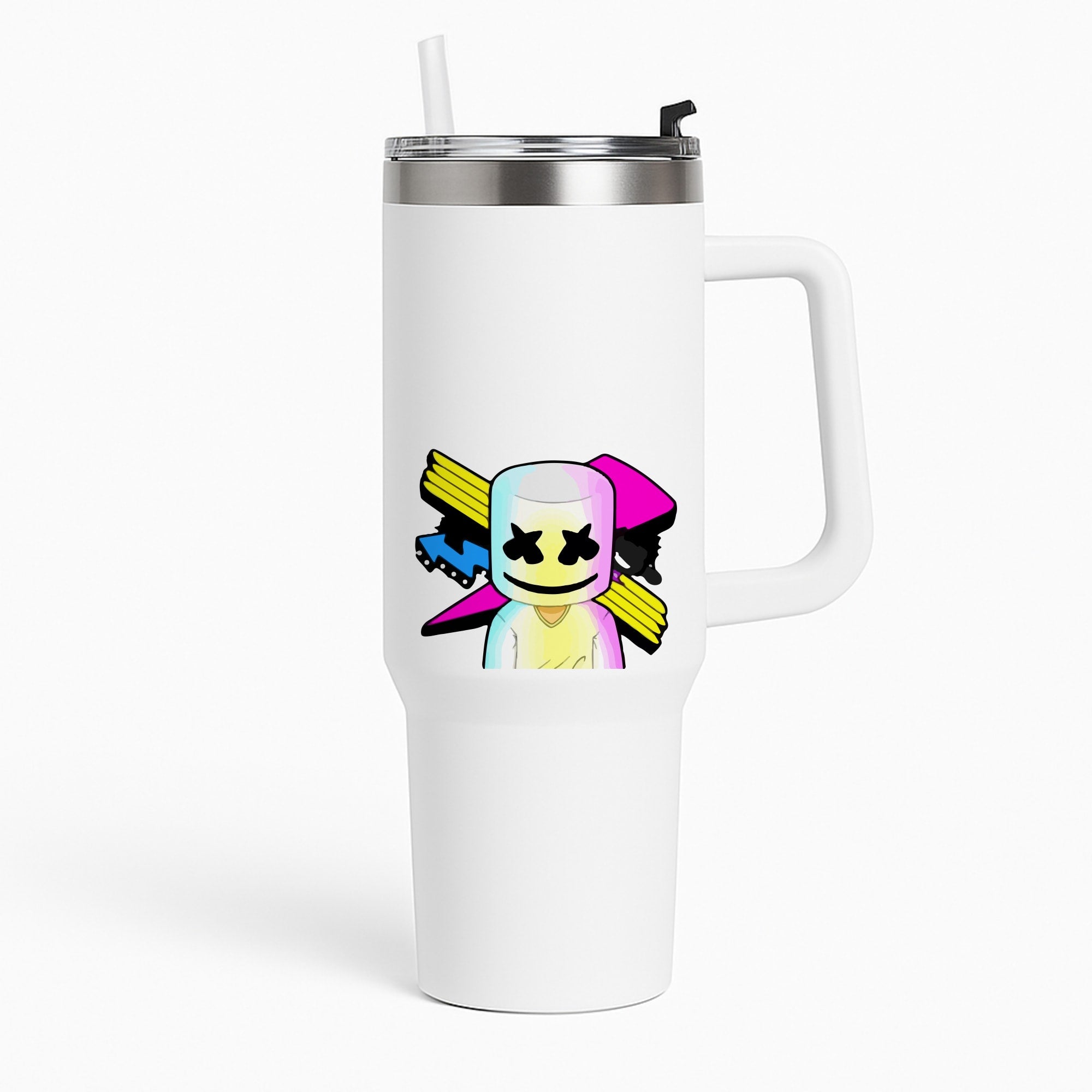 Neon Logo White Helmet DJ Tumbler