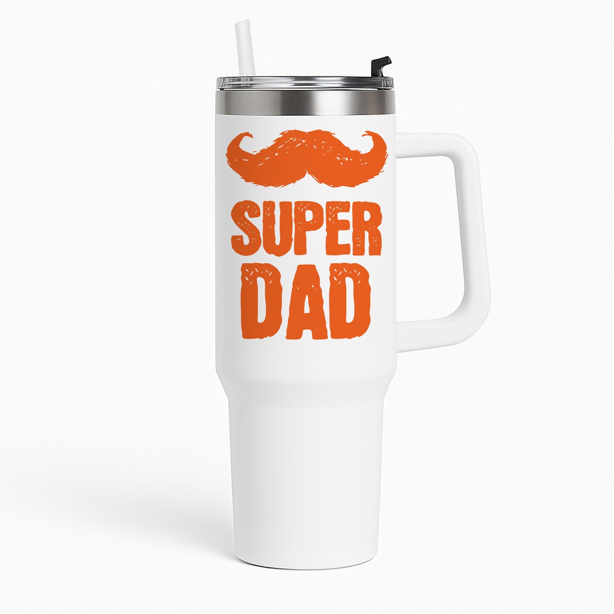 Moustache Super Dad Orange Tumbler