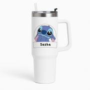 Personalised Cute Blue Alien Tumbler 1