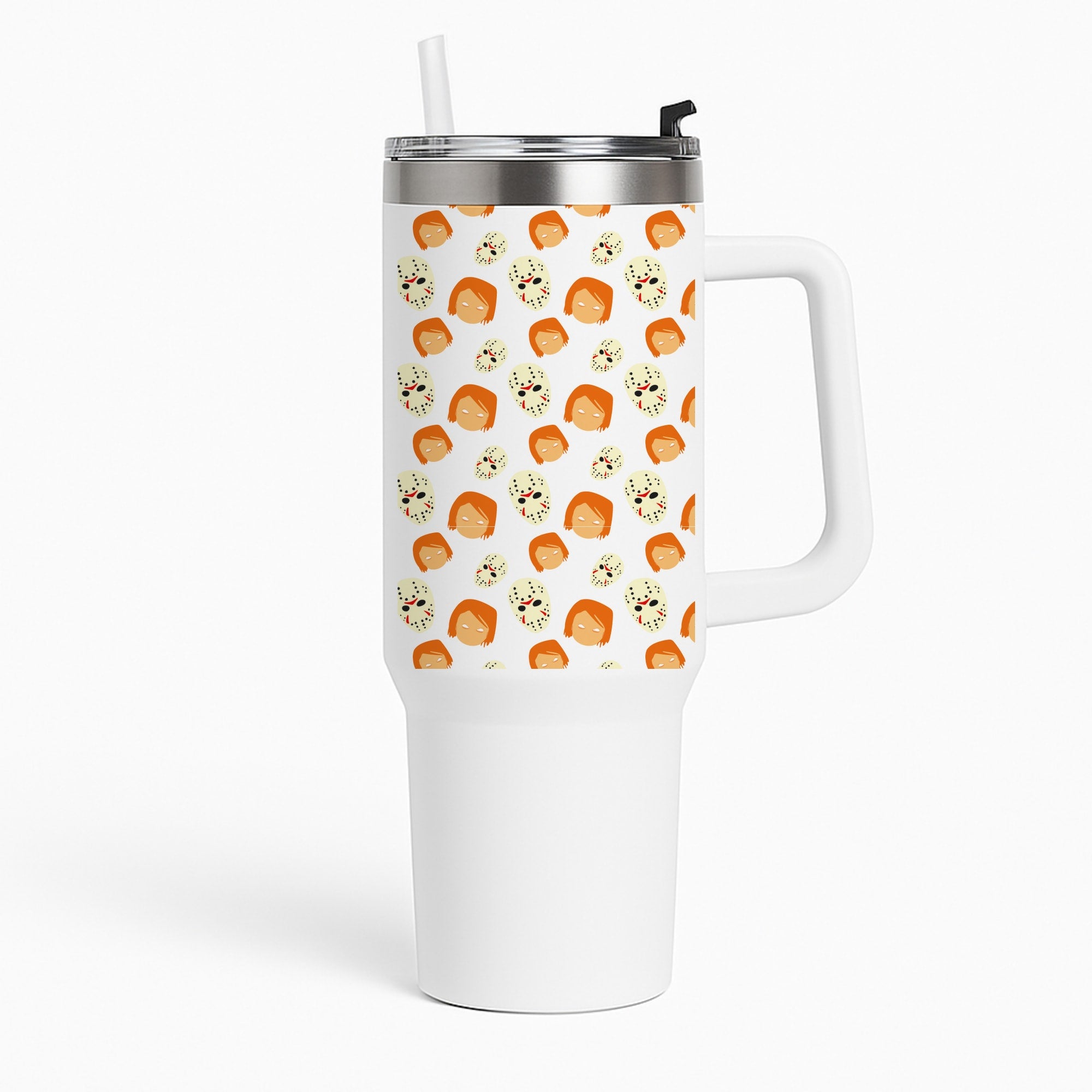 Chucky And Jason Pattern - Halloween Tumbler