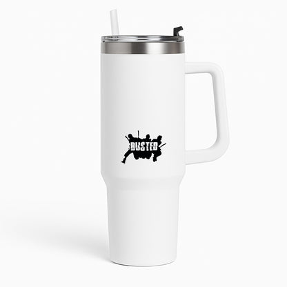 Splatter Text - Bust Band Tumbler