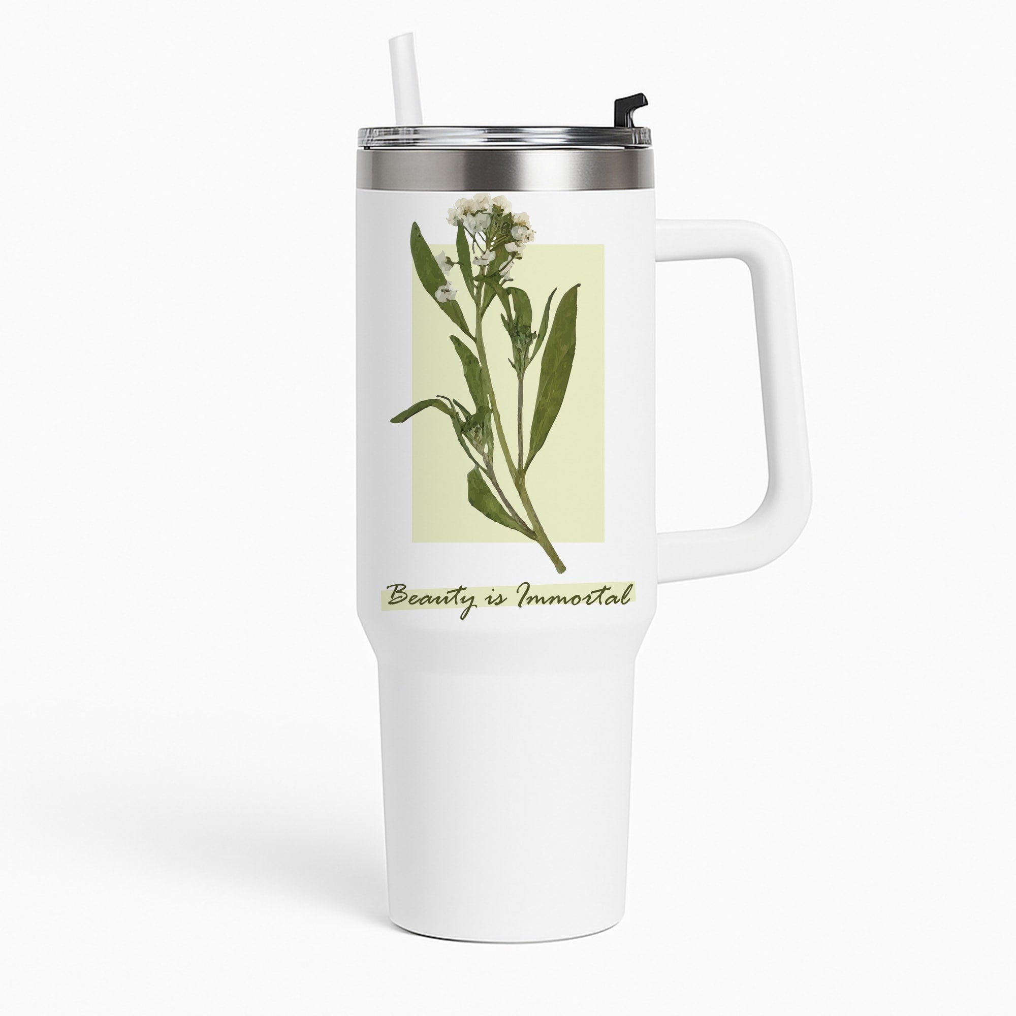 Beauty Is Immortal Press Flower Tumbler