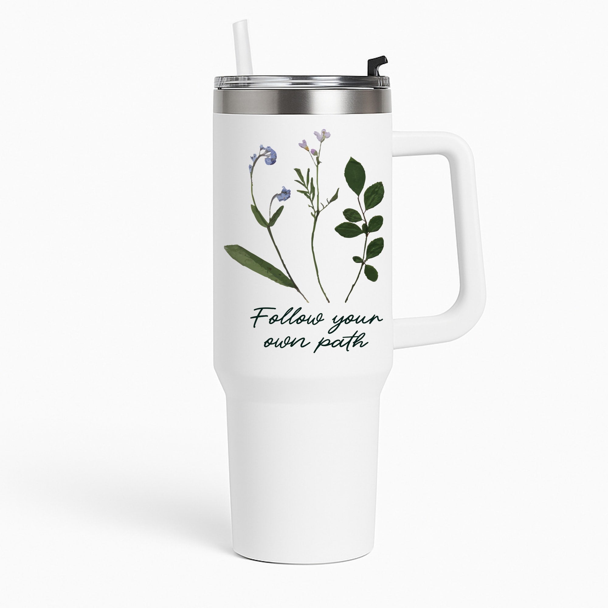 Follow Your Own Path Dark Green Tumbler