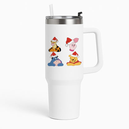 Bear, Tiger, Donkey and Pig Pattern Christmas Tumbler