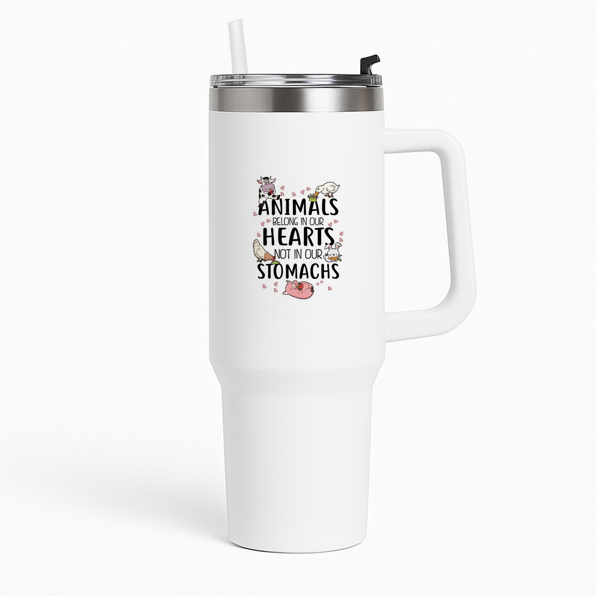 Animals Belong In Our Hearts - Vegan Tumbler