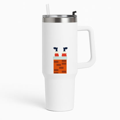 Santa Stuck In A Chimney - Christmas Tumbler