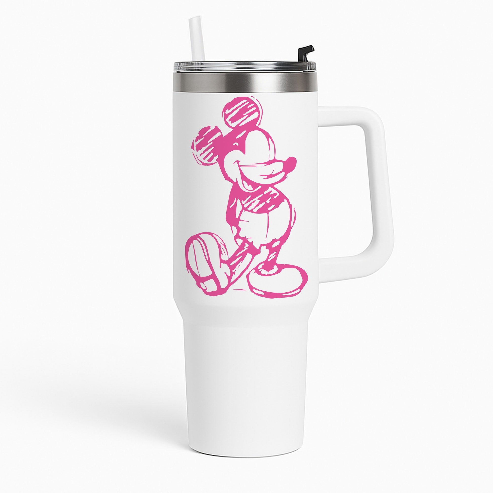 Sketched Mouse Outline Pink Tumbler