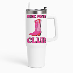 Zebra Print Pink Pony Club Tumbler