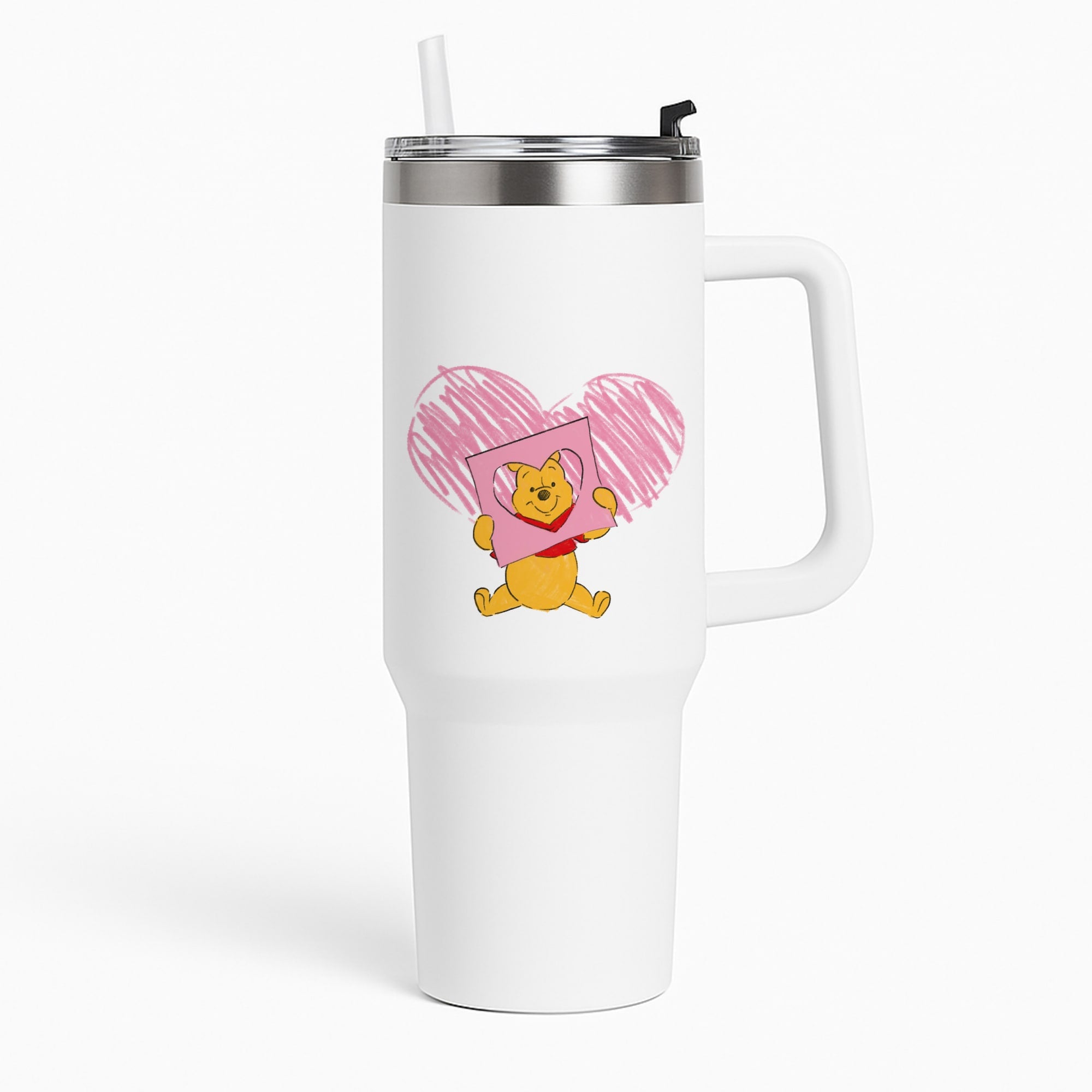 Pooh Heart Drawing Valentine's Tumbler