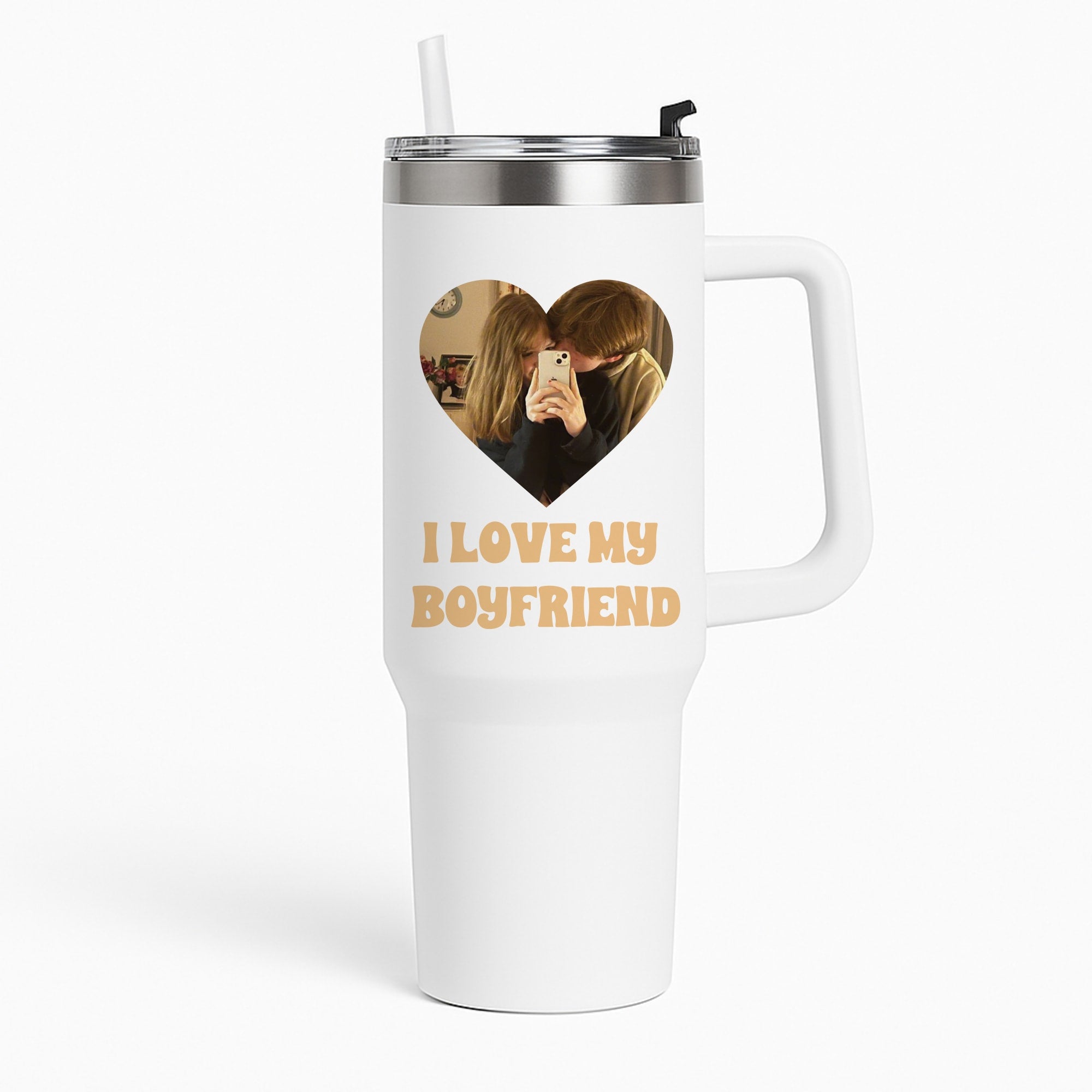 I Love My Boyfriend - Personalised Couples Tumbler