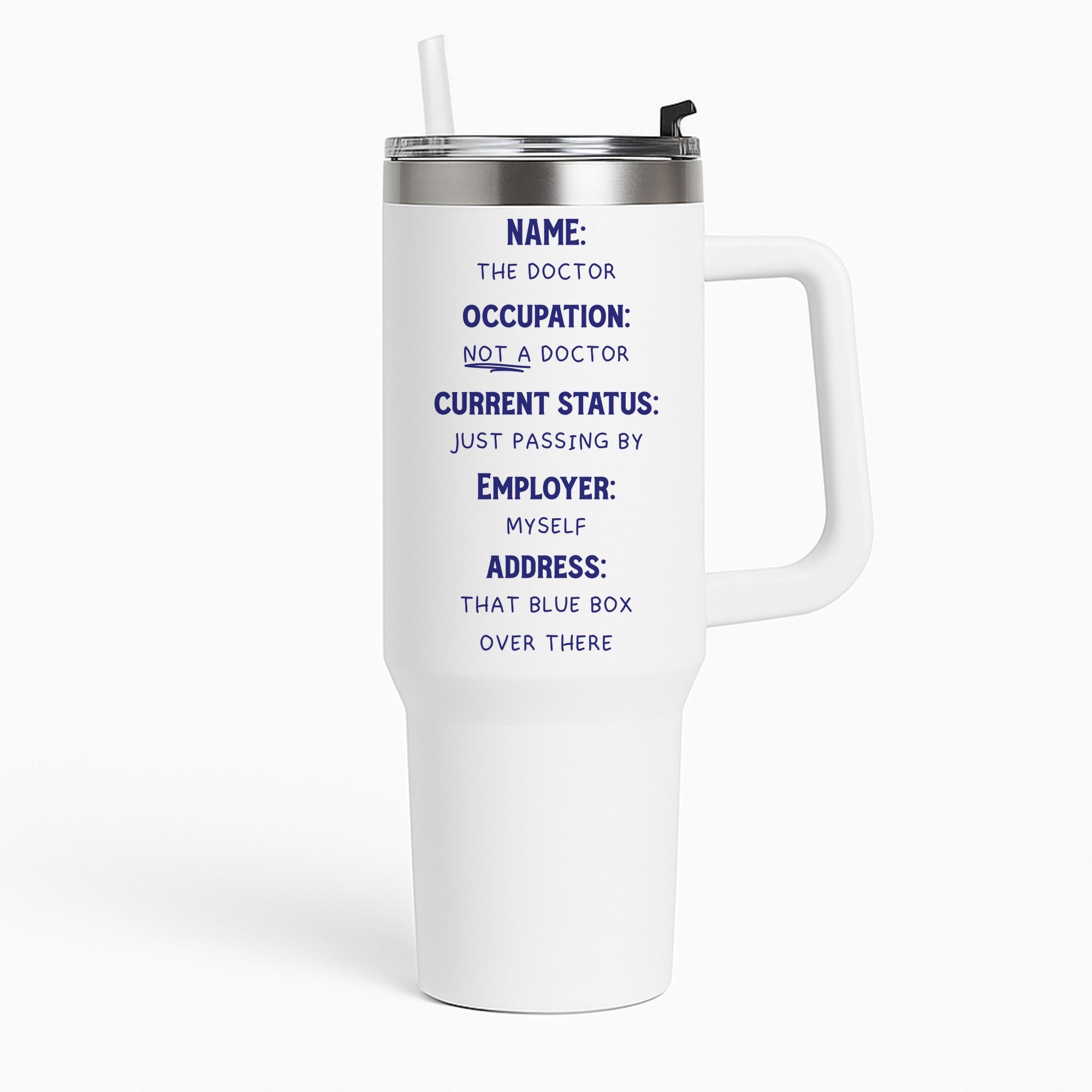 Name And Occupation - Doctor Who Tumbler