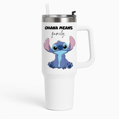 Ohana Means Family Pink Tumbler