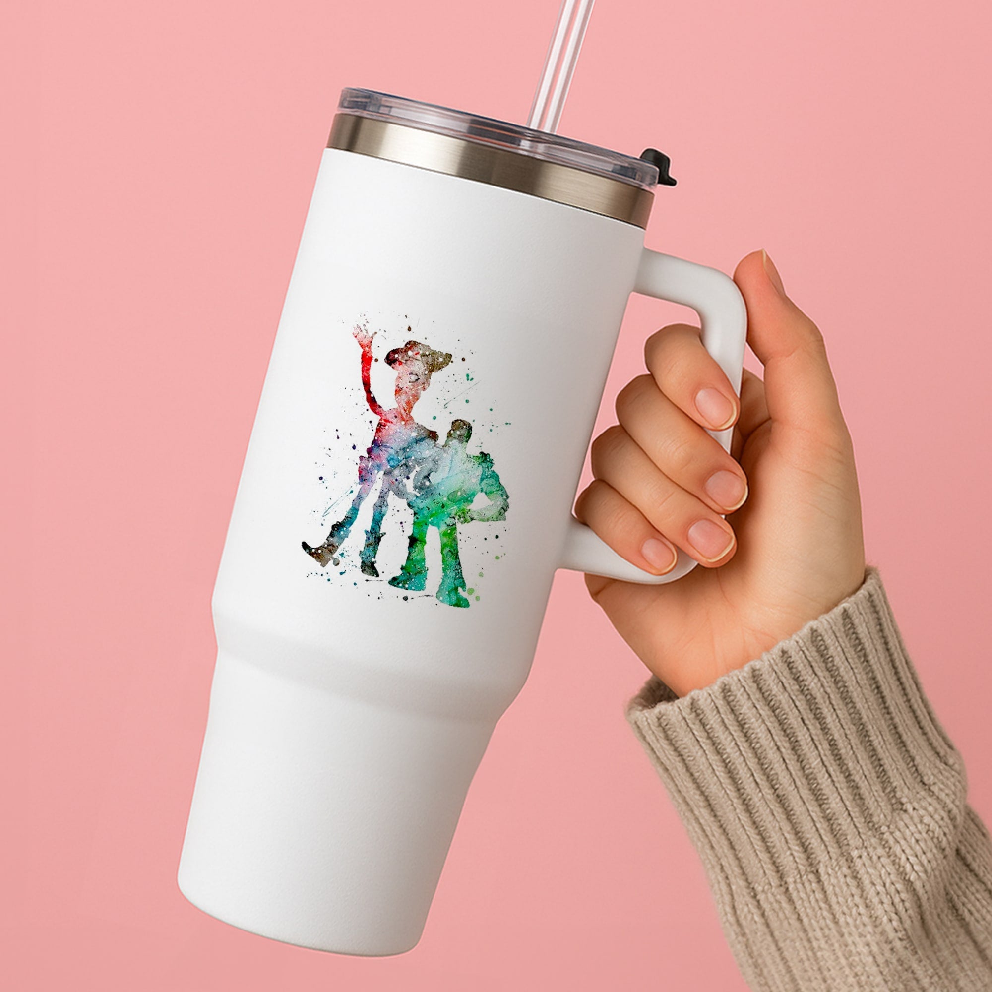Watercolour Woody & Buzz A Story of Toys Fairytale Tumbler
