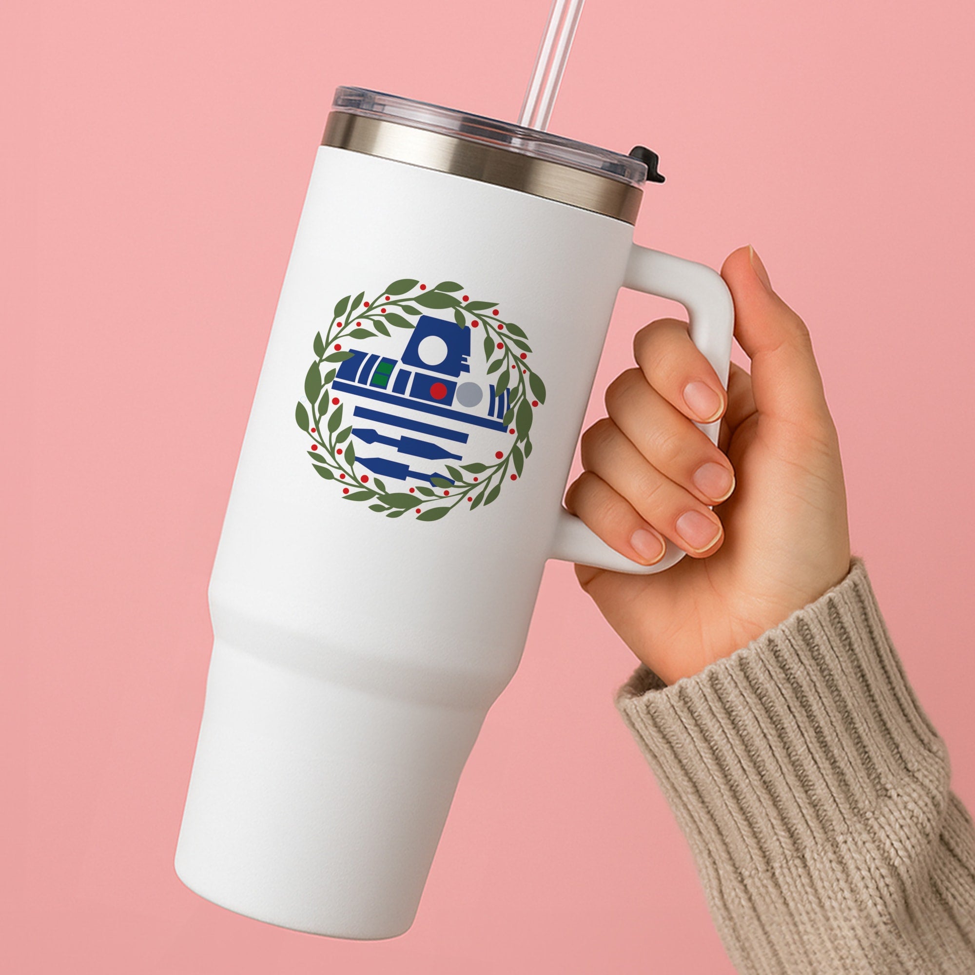 R2D2 Christmas Wreath Tumbler