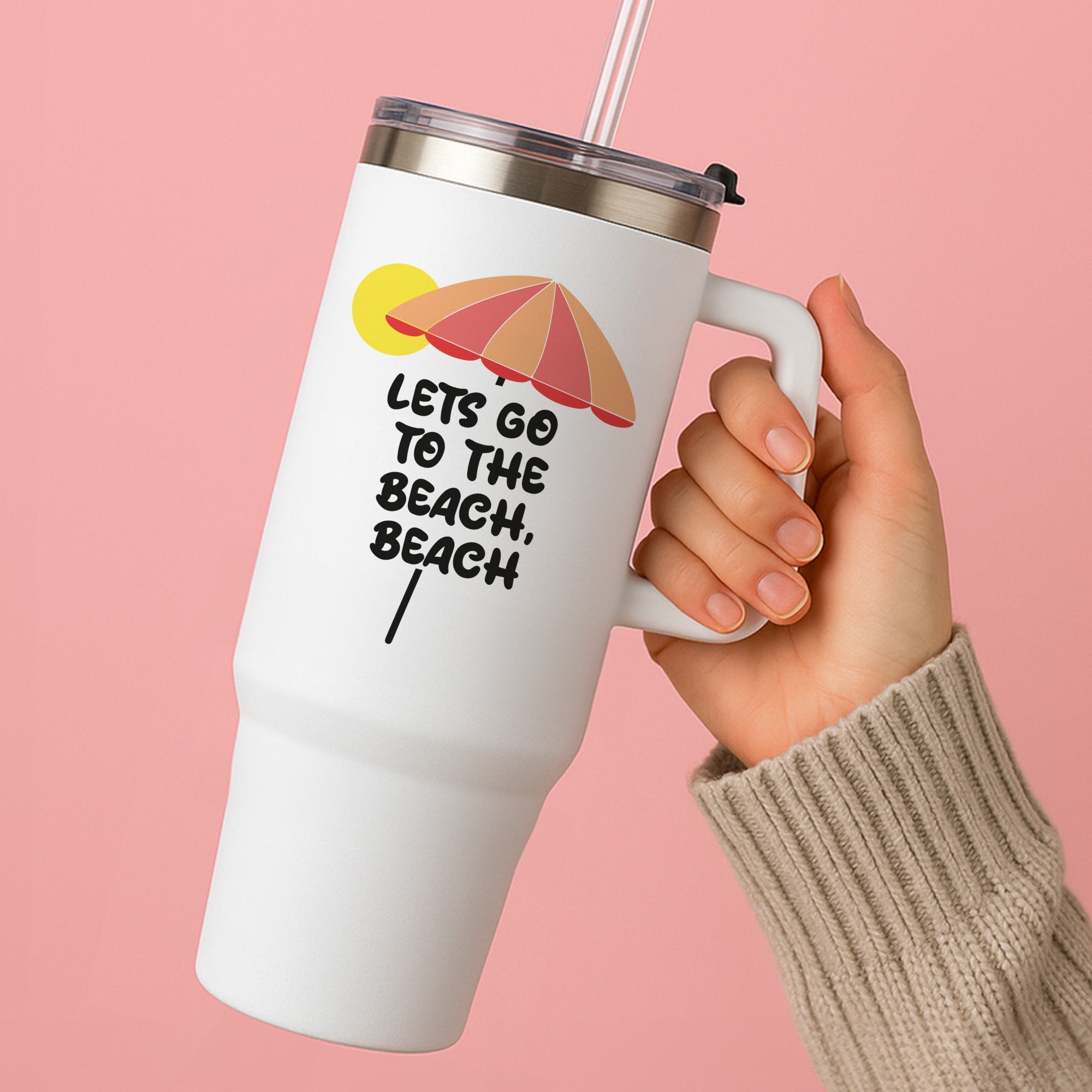 Lets Go To The Beach - Summer Quotes Tumbler
