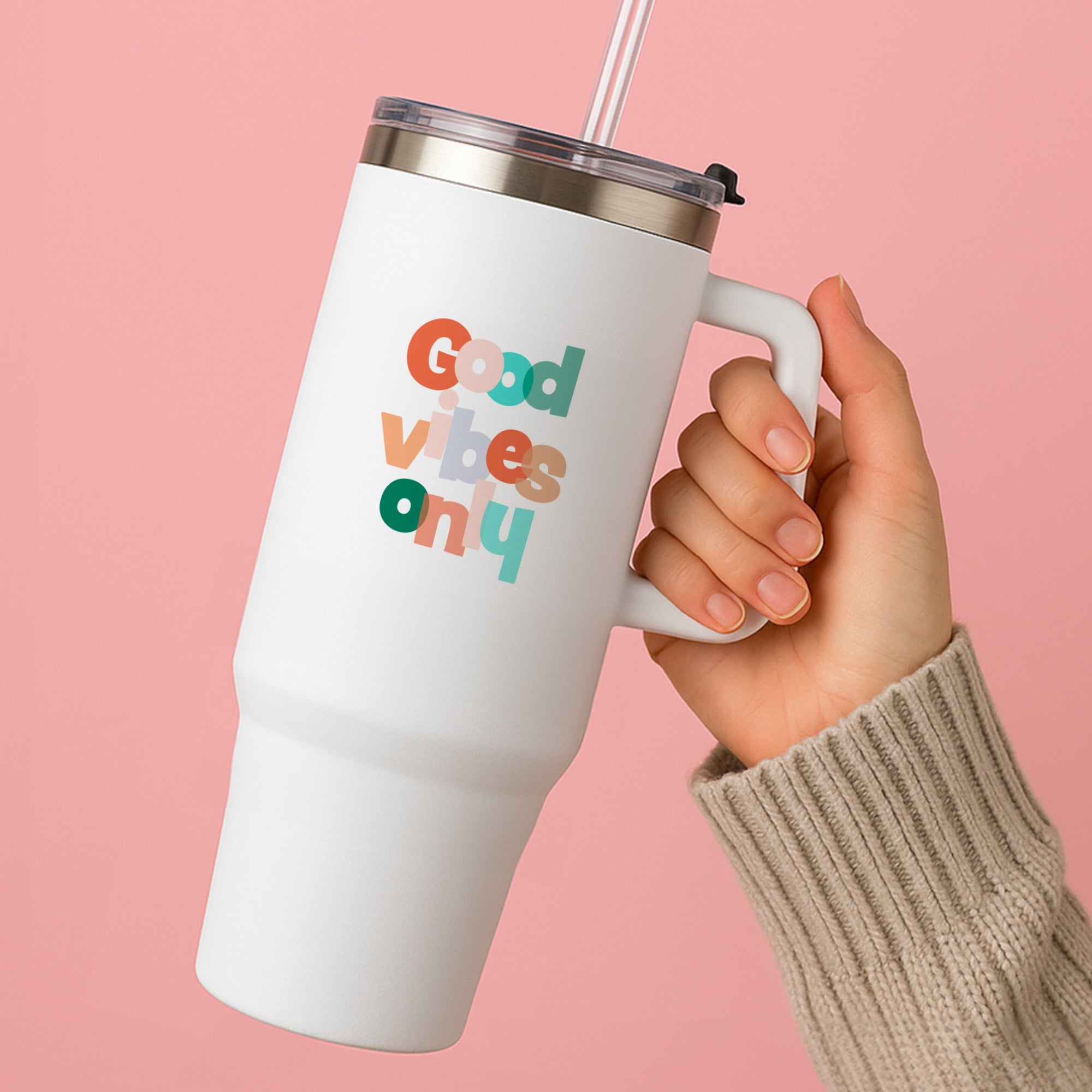 Colourful Good Vibes Only Tumbler