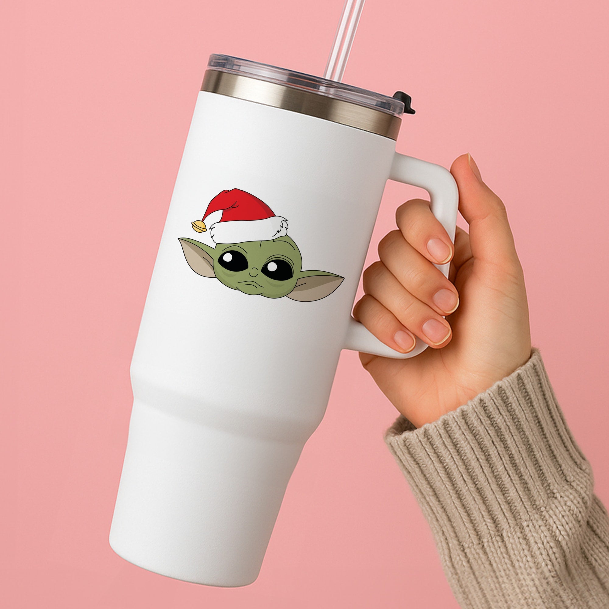 Baby Yoda Christmas Pattern Tumbler