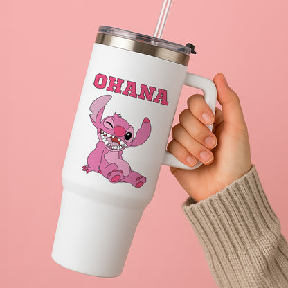Pink Alien Ohana Tumbler