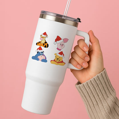 Bear, Tiger, Donkey and Pig Pattern Christmas Tumbler