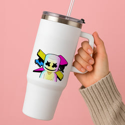 Neon Logo White Helmet DJ Tumbler