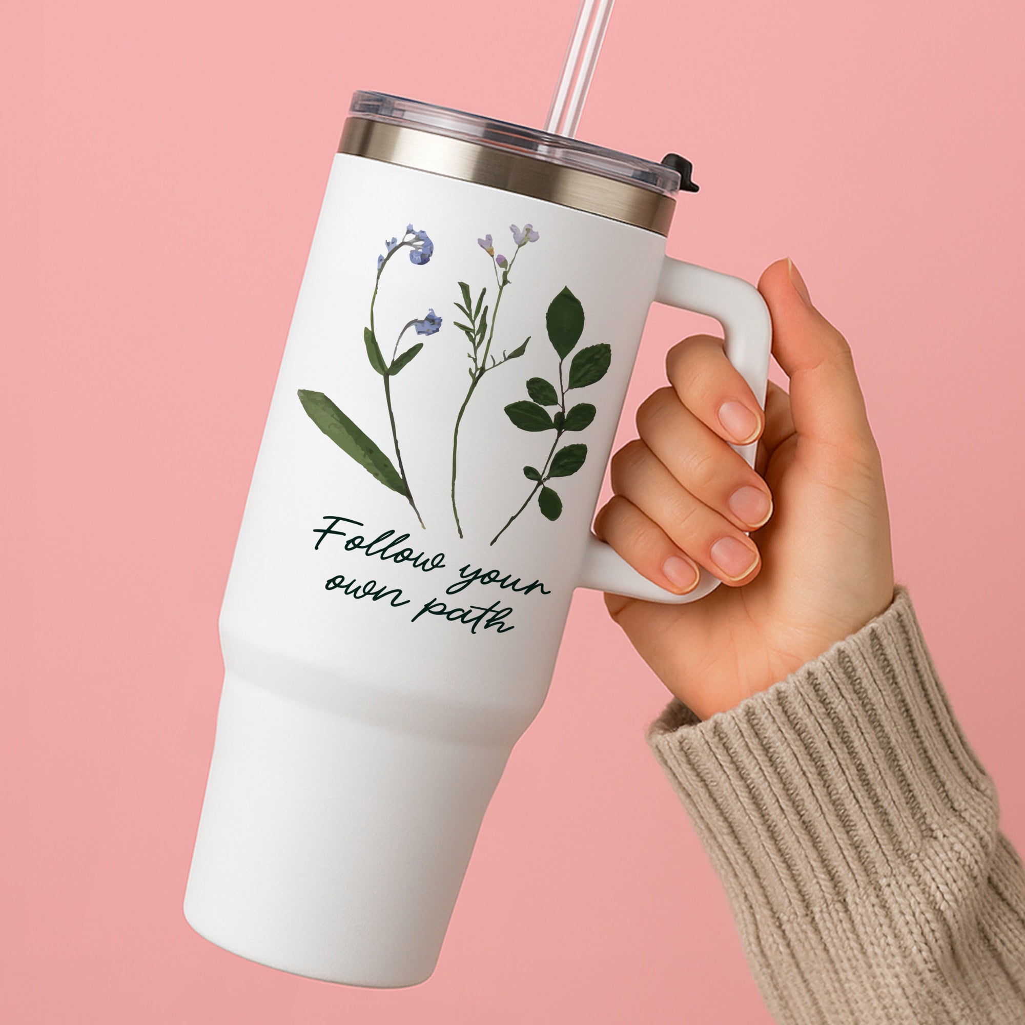 Follow Your Own Path Dark Green Tumbler