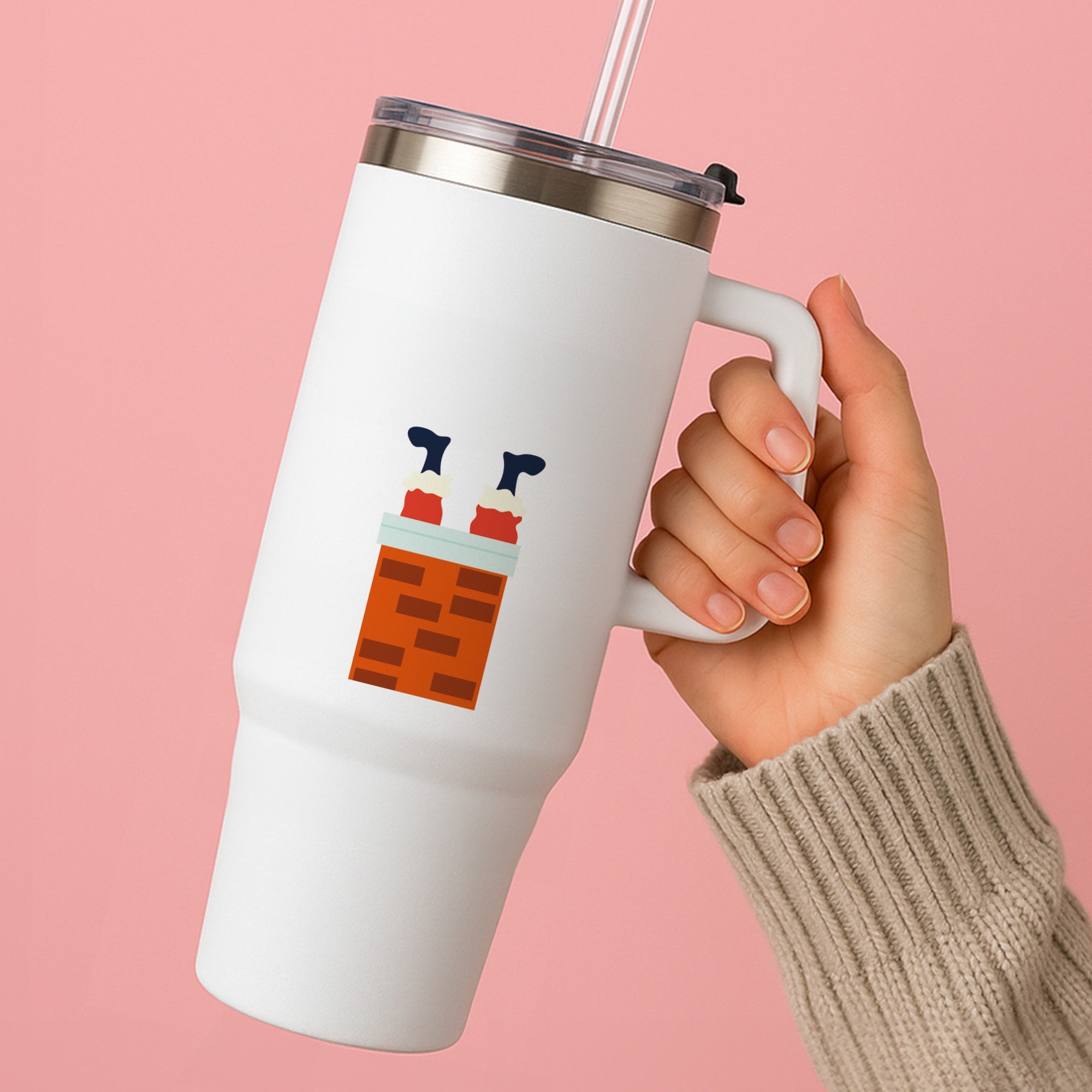 Santa Stuck In A Chimney - Christmas Tumbler