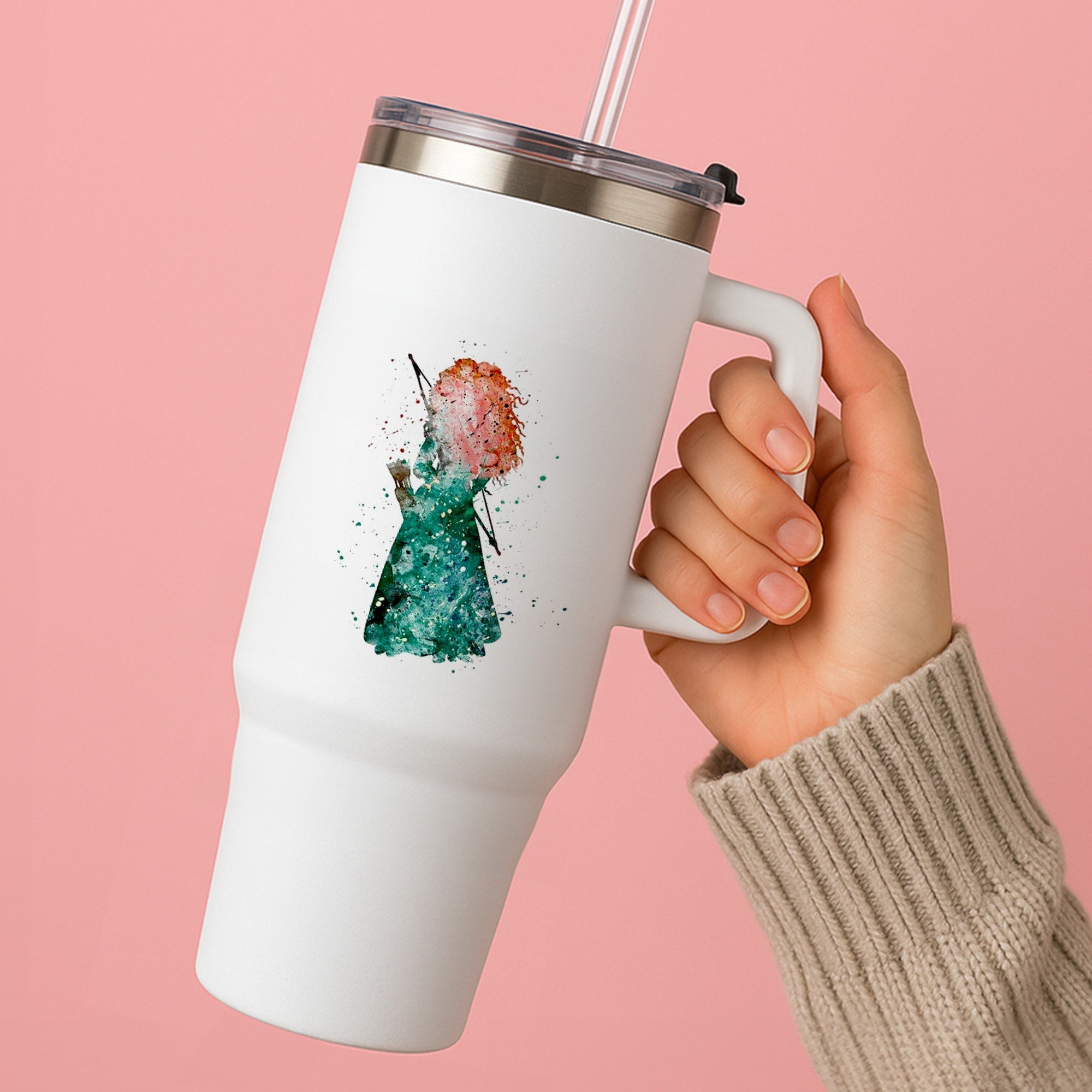 Watercolour Princess Merida Brave Fairytale Tumbler