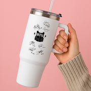 White K-Pop Band Army Logo and Signatures Tumbler 2