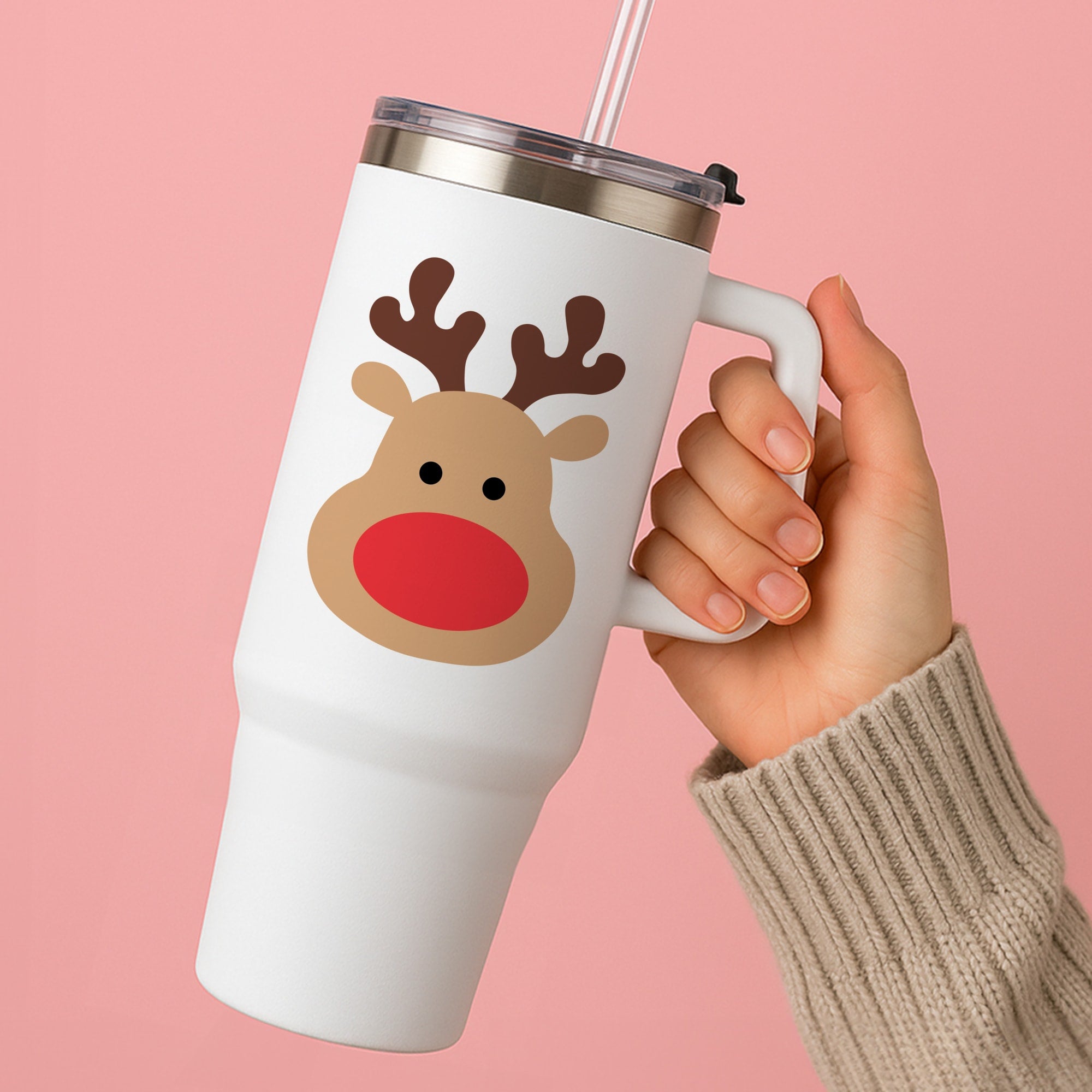 Rudolph Face - Christmas Tumbler