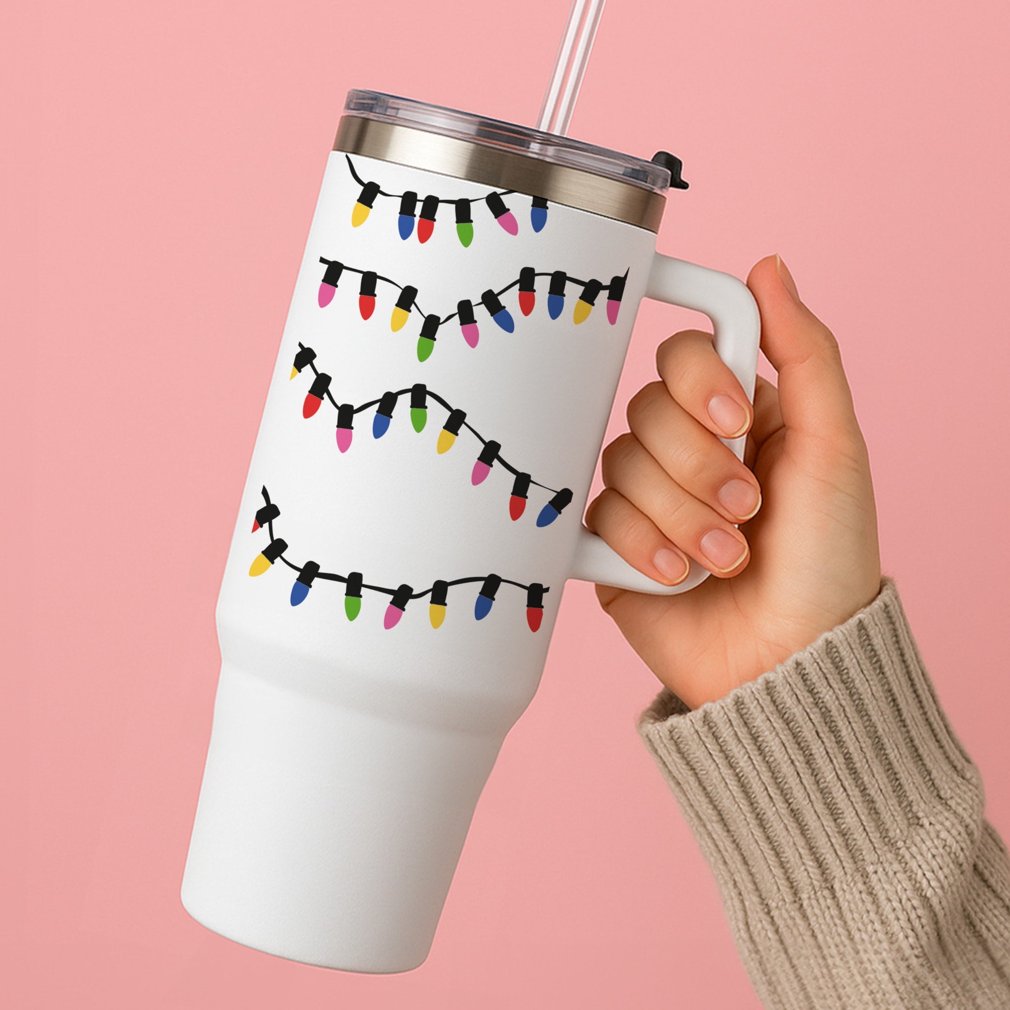 Pink Lights - Christmas Patterns Tumbler