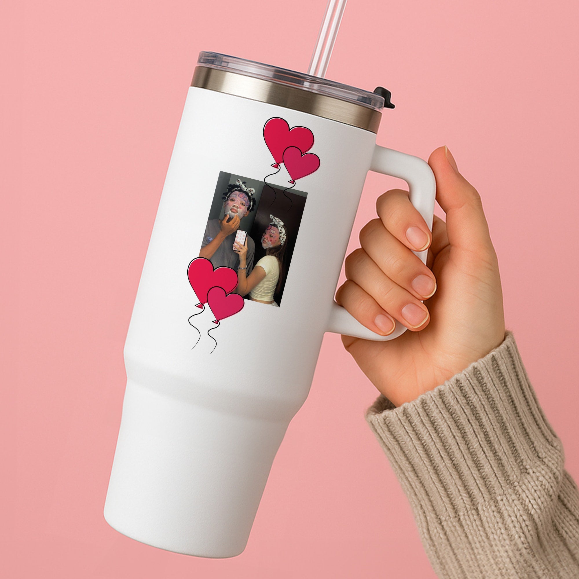 Heart Balloons - Personalised Couples Tumbler