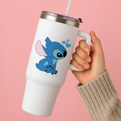Blue Hearts Alien Blue Valentine's Tumbler